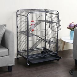 37-inch Metal Ferret Chinchilla Cage Indoor Outdoor