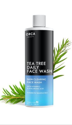 Orca Beauty Facial Cleanser Face Wash with Papaya Tea Tree Vitamin C E - 8 fl.oz