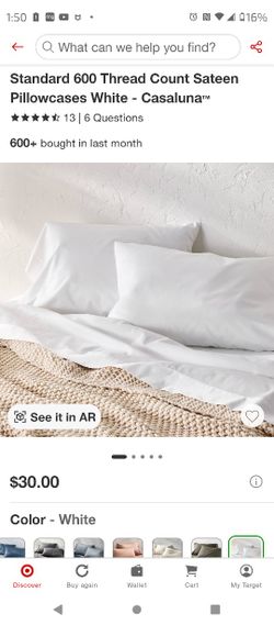 Casaluna Supima Sateen Pillowcase Set Standard $15