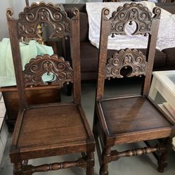 Antique Pair Of Chairs From England 
