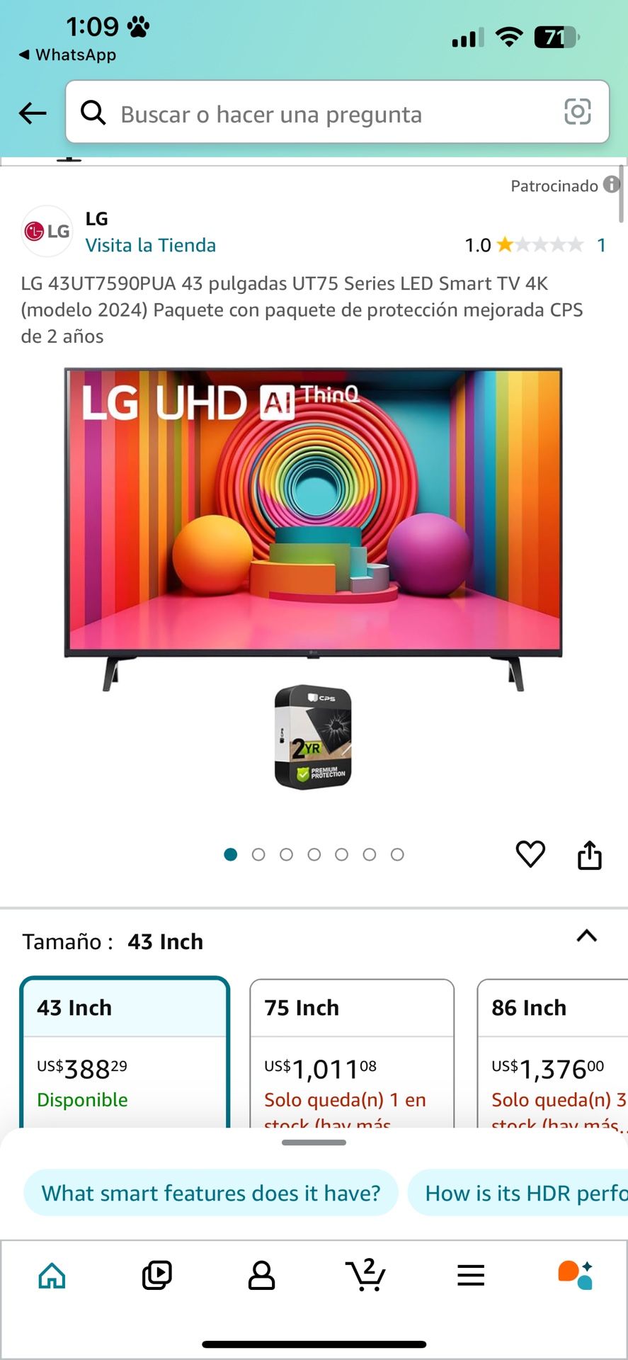 LG 43”