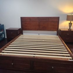 King Bedframe With Night Stands