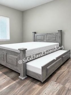 New Queen Bed And Trundle With Mattress