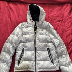 Silver Tommy Hilfiger Puffer Jacket