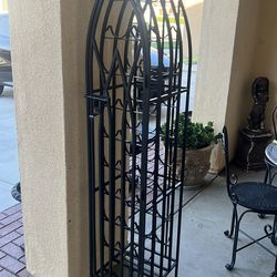 Black Wrought iron wine storage