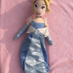 DISNEY STORE 19" CINDERELLA BLUE GOWN PRINCESS STUFFED ANIMAL PLUSH DOLL