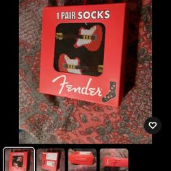Fender Guitar Fashion Socks New In Box Unisex Crew Socks Size 7-12