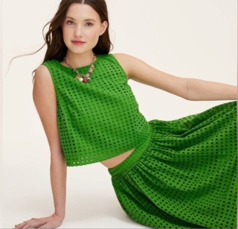 Women's Eyelet Shell Tank Top - kate spade new york x Target Green L
