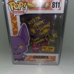 Funko Pop! Vinyl: Dragon Ball - Champa (Flocked) #811 W/HARD POP CASE SIGNED