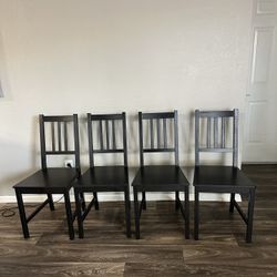 Wooden Dining Chairs 4 - Black 