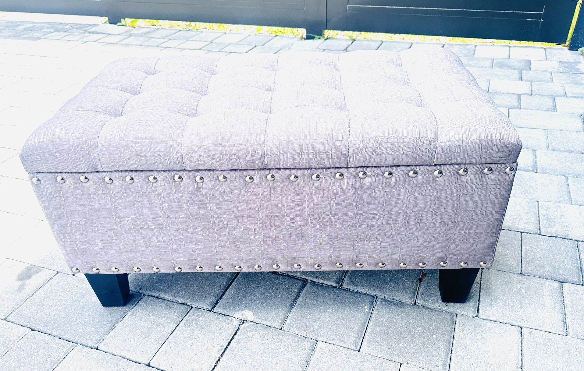Light Gray Storage ottoman