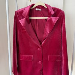 SLA The Label Pink Velvet Blazer Women’s