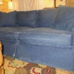 Denim couch & loveseat