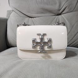 Authentic Tory Burch Small Eleanor Chain Crossbody White