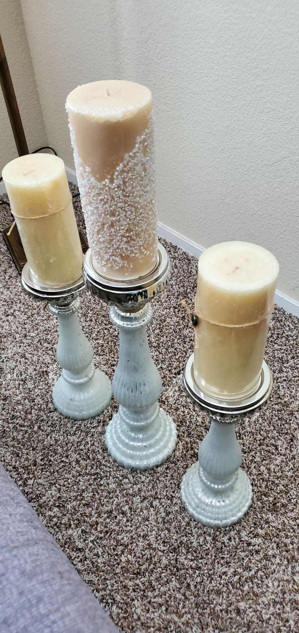 Beautiful three piece candle set