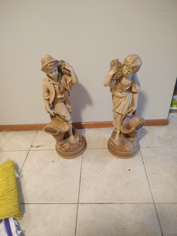 Vintage Chalkware Statues