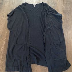 Womans Black Shirt Sleeve Cardigan Size 1x By Martha Stewart #18 