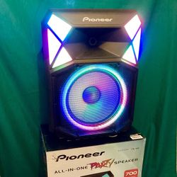 Pioneer (PSX615) 700W Party Speaker w/ Bluetooth, Stand, Wireless Mic, Karaoke Ready, LED Lights 