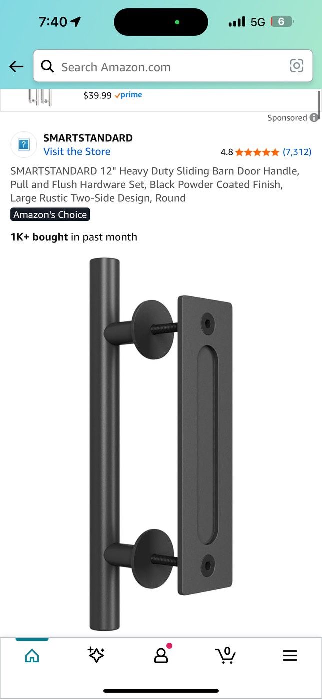Smart standard 12” Heavy Duty Sliding Barn Door Handle