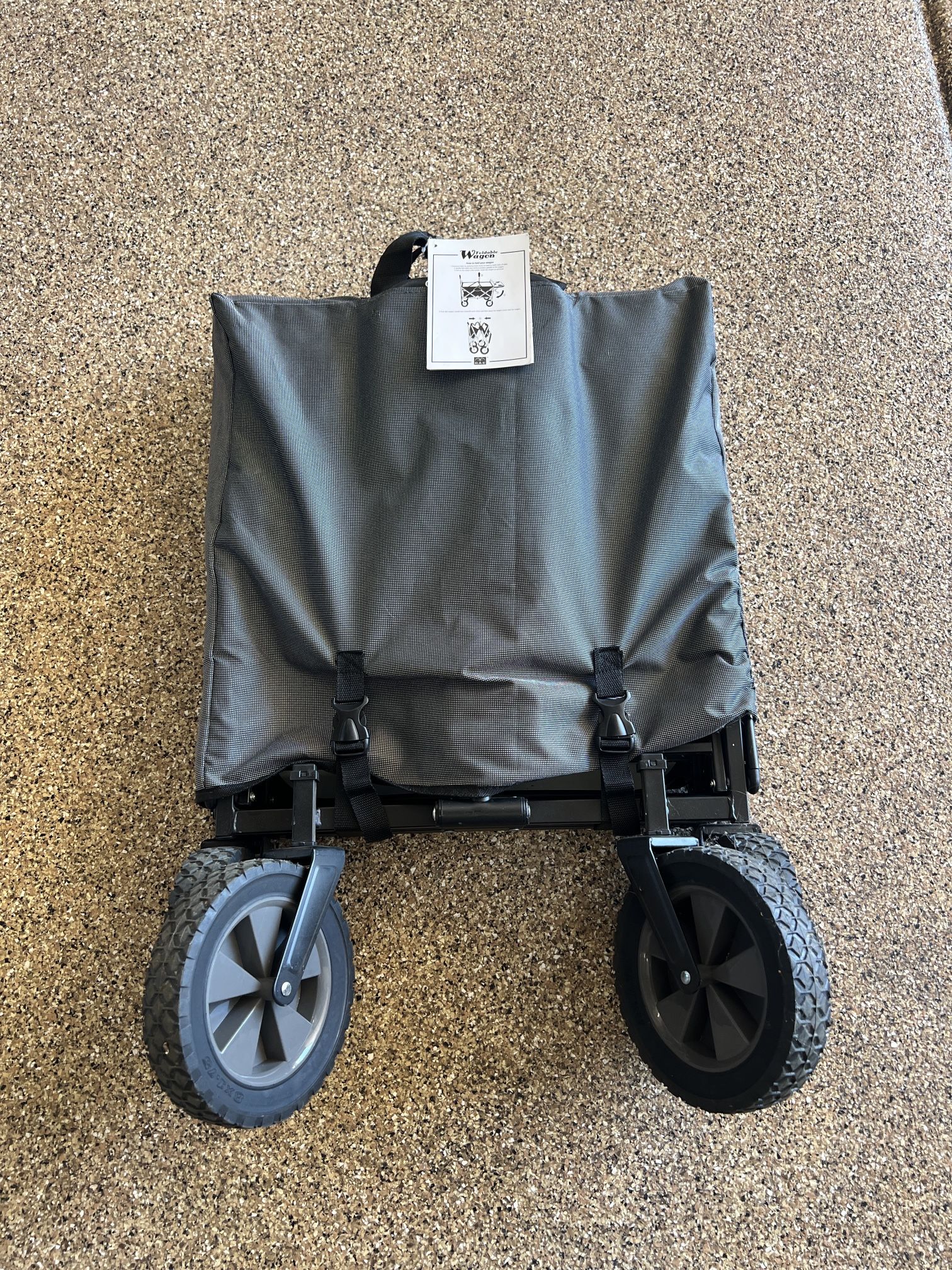 Collapsible Outdoor Utility Wagon with Folding Table and Drink Holders