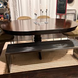 Dark Wood Table Dining Table for 4 and 6