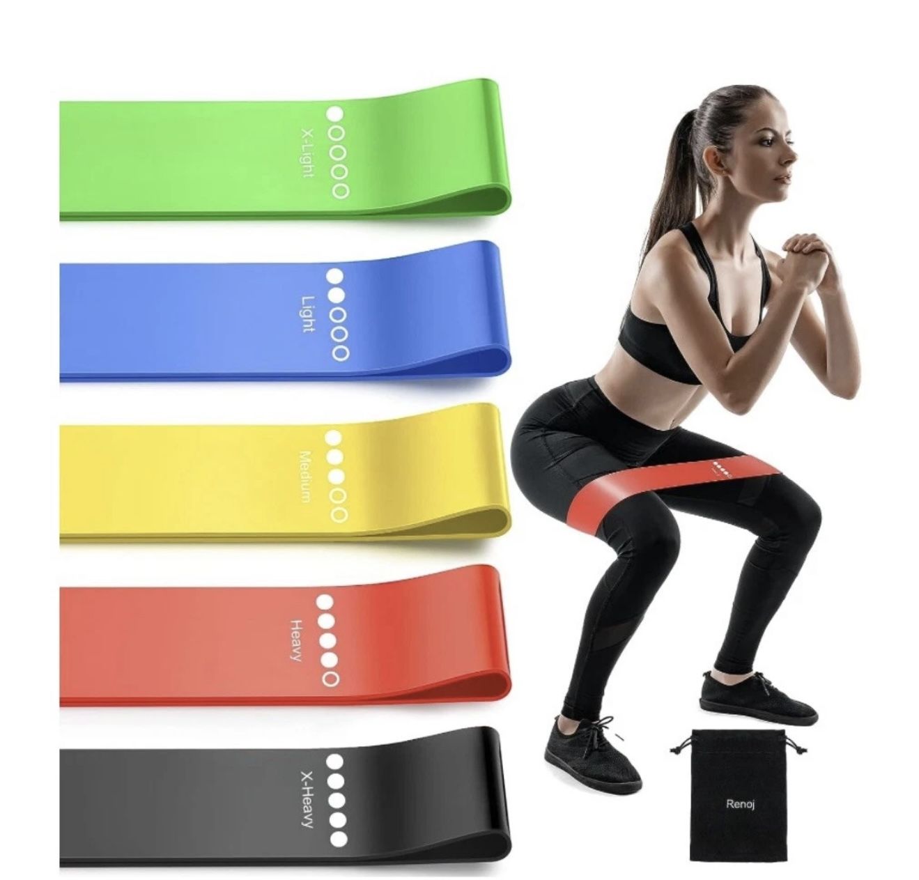 Resistance Bands 5 Set of Stretch Bands Strength Building