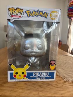 Jumbo Size Limited Edition Exclusive Funko Pop Pokémon Pikachu Silver Vinyl Figure #353