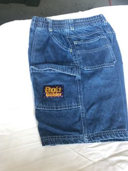 Boys bob the builder blue jean shorts size 7