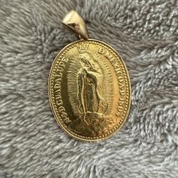 14k Solid Solid Gold Heavyweight Religious Medal