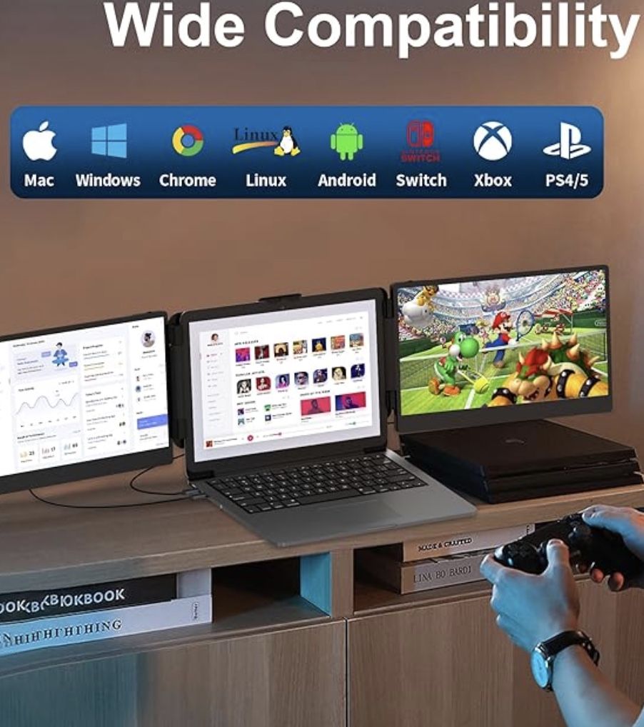 14 Inch Portable Trifold -screen Extender For Laptops