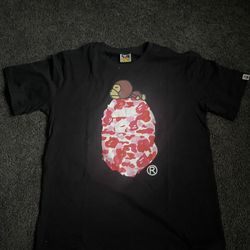 A Bathing Ape BAPE ABC MILO TEE SHIRT PINK\BLACK *FITS LIKE A LARGE/FITTED XL*