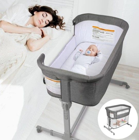3 In 1 Baby Bassinet, Bedside Sleeper, & Playpen