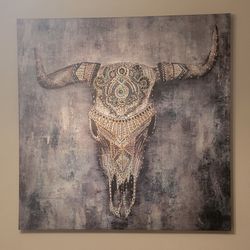 Decorative Bull Skull Canvas