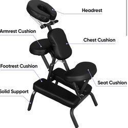 Portable Massage Chair Adjustable Compact Home Tattoo Spa Therapy Chair Face Cradle Comfortable Thick Foam w/Carrying Bag Case