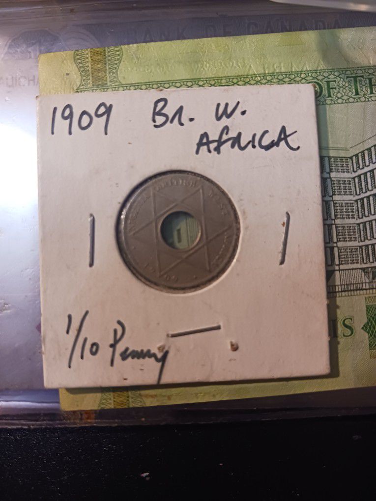 Year 1909 West AFRICAN 1/10 Penny