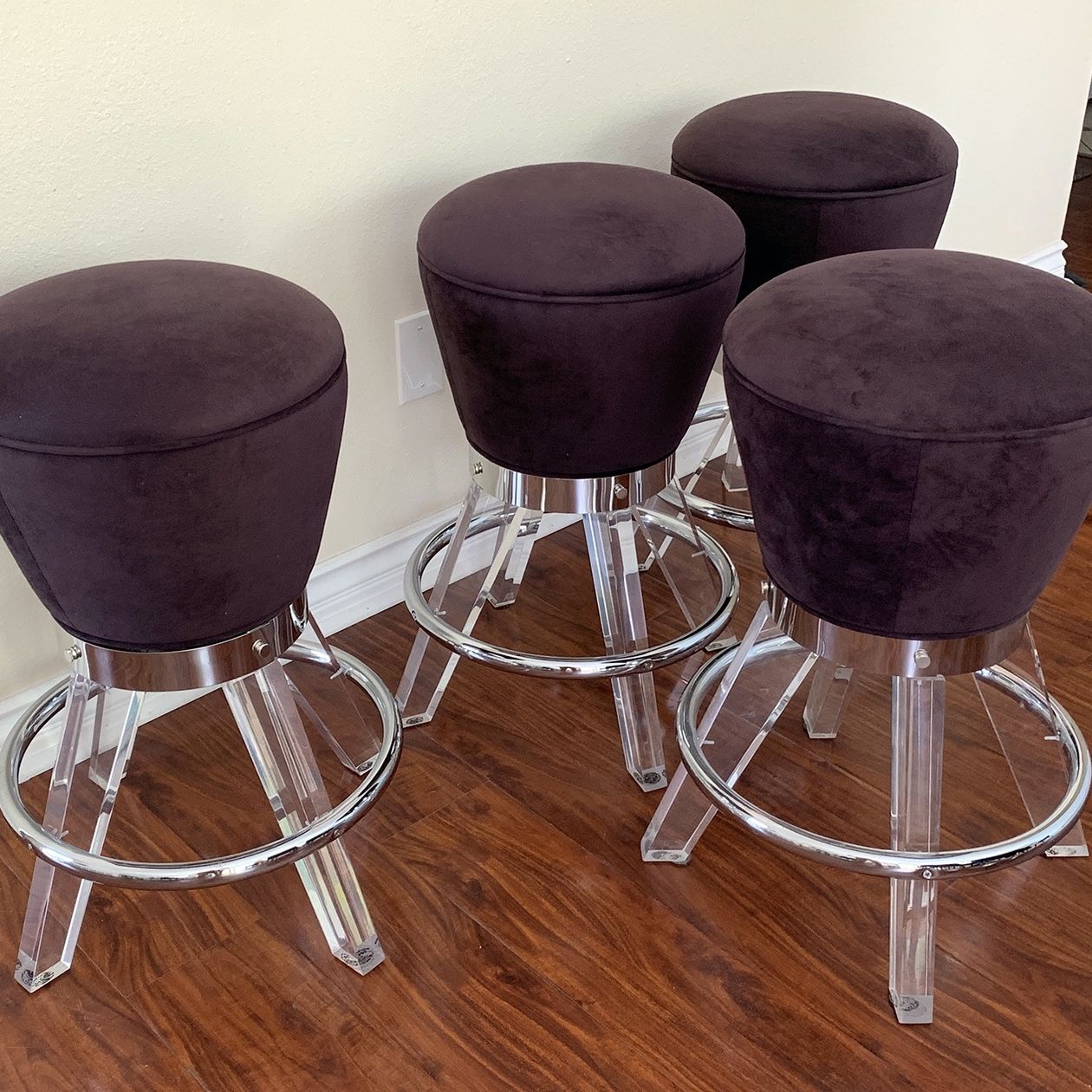 Comfortable 4 Postmodern Backless Bar Counter Stools