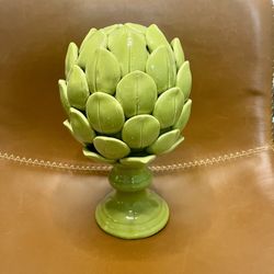Ceramic Green Artichoke Sculpture