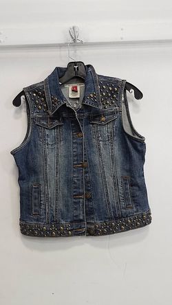 Vintage Stetson Women's Denim Studded Cropped Western Vest Size S