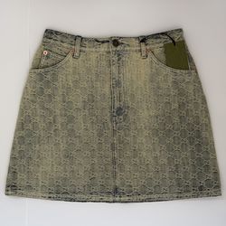 Authentic Bnwt Gucci Monogram Denim GG Mini Skirt
