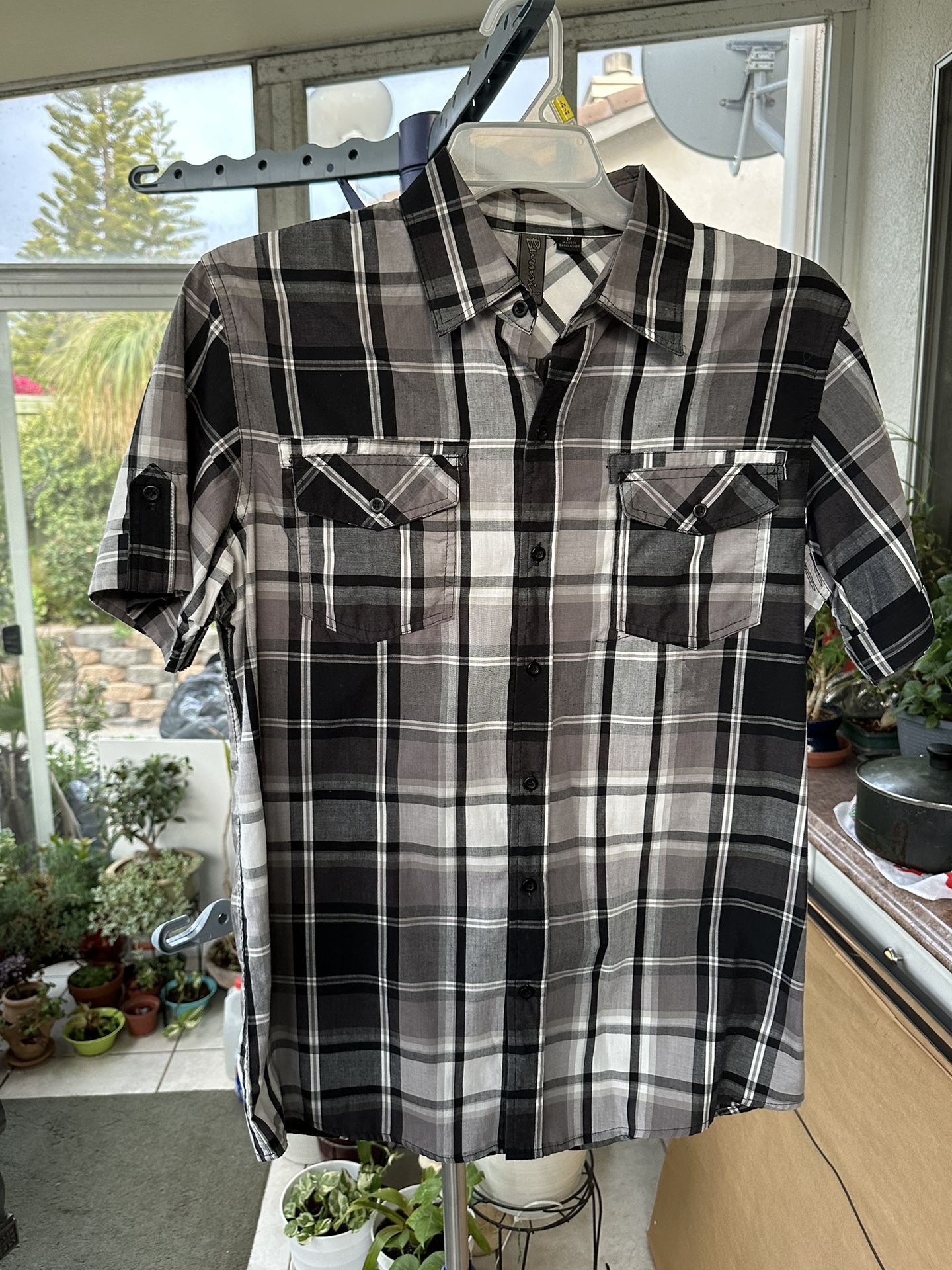 Burnsick Plaid Button Up Shirt | Youth Medium