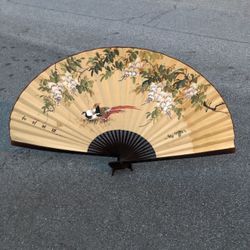 Chinese Fan Decor W Stand