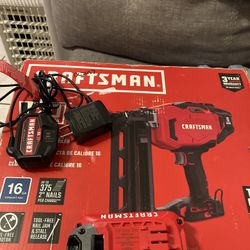 Craftsman V20 Cordless Finish Nailer + Battery and Charger