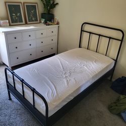 Bed Frame, Mattress and Mattress Topper