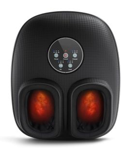 Foot Massager Machine with Heat, Rolling, Compression and Timer, Deep Kneading Shiatsu Massager, Electric Foot Massager for Neuropathy and Plantar Fas