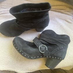 Dansko Nikita Slouch Black Suede Boots