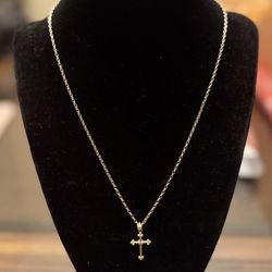 10k Solid Gold Chain and Cross Pendent