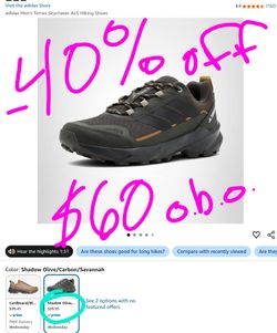 NEW Adidas Terrex Skychaser AX5 Shadow Olive Carbon 8.5 mens
