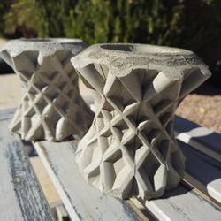 Concrete Planters ( 2 Pieces ) 6in  X 5.5n X 5.5in