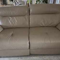 Leather Recliner Sofa with Storage 