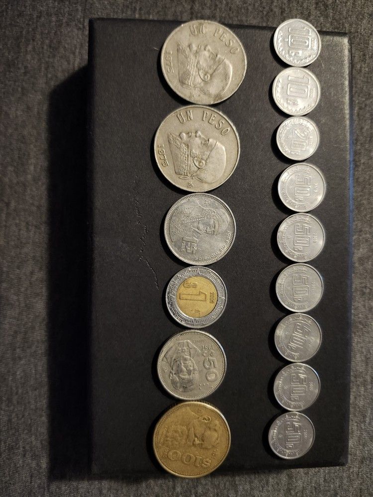 Assortment Of Mexican Coins 10c-100 Pesos